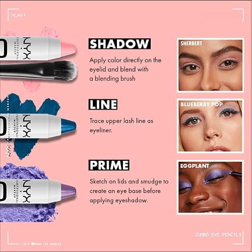 NYX PROFESSIONAL MAKEUP Jumbo Eye Pencil, Blendable Eyeshadow Stick & Eyeliner Pencil - Black Bean (Black) thumbnail 6