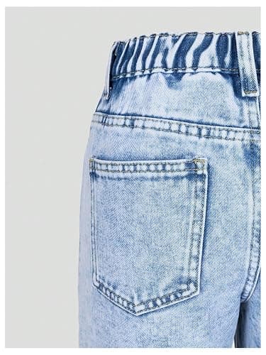 Floerns Girl's Ripped Y2k Denim Shorts Graphic Print Straight Leg Short Jeans thumbnail 4