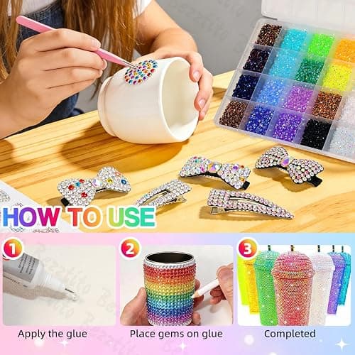 35000Pcs 3MM Colors Flatback Jelly Resin Rhinestones for Bedazzling, Bedazzler Kit with Rhinestones Crystal Gems, Colorful Gems Bedazzling for Crafting DIY Face Makeup Crafts Tumblers thumbnail 5
