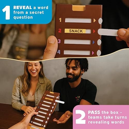 Confident Games in A Nutshell: Slide & Reveal Word Guessing Board Game with 450+ Questions - Fun Family Party Game for Kids & Adults, Ages 10+, 2-20 Players, 20 Minute Playtime thumbnail 4