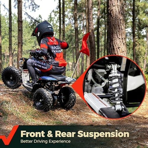 FRP FA40 Sahara Teens Gas ATV,40CC 4-Stroke Mini Gas 4-Wheeler for Teens, Front & Rear Disc Brakes, Speed Control, Up to 143 lbs Weight Capacity, Blue thumbnail 3