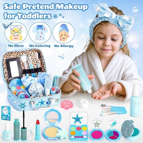 Hohosunlar Frozen Pretend Makeup for Toddlers Toys 3-5, Fake Play Make Up Pretend Play Princess Frozen Toys for Girls, Christmas Birthday Princess Gifts Toys for 3 4 5 6 7 8 Year Old Girls Kids thumbnail 4