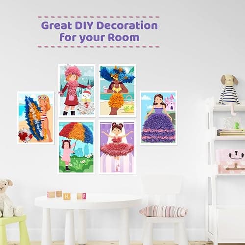 jackinthebox Poke Poke Art for Kids – Fashion Theme Dress Decorations for Princess, Winter, Monsoon, Hawai, Beach, Ballerina, Mess-Free Sewing Art for Kids, Gift for Girls and Boys Ages 4 5 6 7 8 - Fashion thumbnail 9