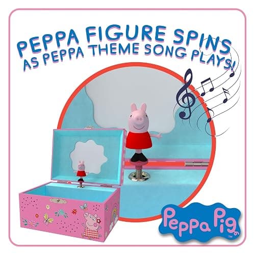 Mini Treasures Peppa Pig Jewelry Box for Girls - Musical Jewelry Box with Spinning Figurine, Toys for Kids Ages 3-5 - Plays Peppa Pig Theme Song - 6 x 4.7 x 3.5 in thumbnail 2