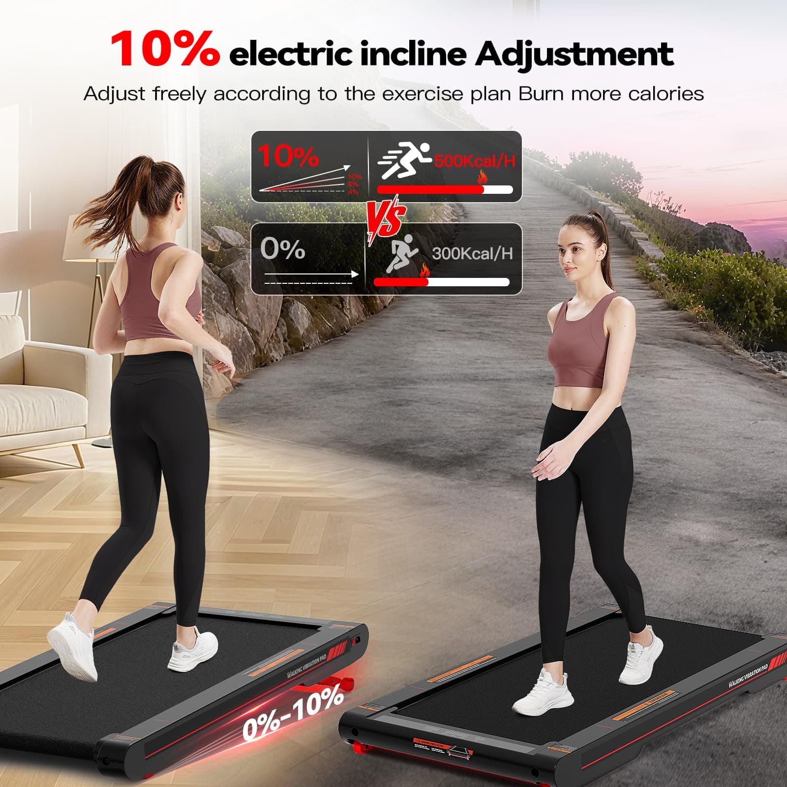 Sperax 3 in 1 Walking Vibration Pad, Under Desk Treadmill with APP, Portable Treadmills for Home, Walking Pad Treadmill with Remote Control thumbnail 2