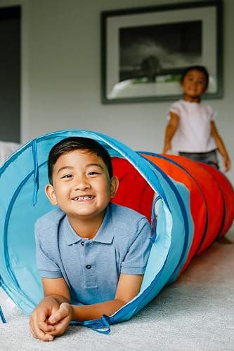 Chuckle & Roar - Pop Up Play Tunnel - Active Play for Toddlers - Preschool pop up Tent Companion - Ages 3 and up - Rainbow Tunnel thumbnail 4
