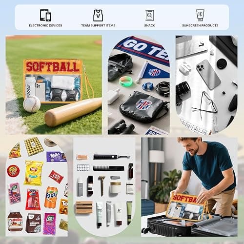 Baseball Gift Bags Baseballs Treat Bags Team Gifts Clear Chenille Letter Zipper Pouch Accessories Stuff Sport Portable thumbnail 5