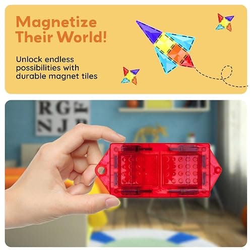 PicassoTiles 2 Piece Car Mini Truck Construction Kit Toy Set Vehicle for Magnetic Blocks Building Tile Sensory Magnet Toys Bricks STEM & Learning Educational School Puzzle Girls Boys Toddlers Ages 3+ thumbnail 7