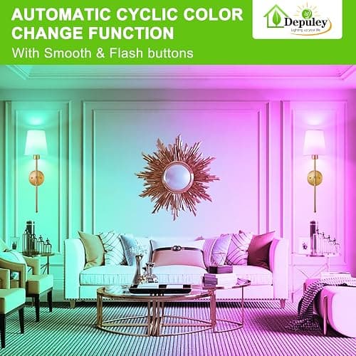 Depuley Battery Operated Wall Sconce: Set of 2 Wireless Wall Lights with Remote for Bedroom - Rechargeable 15 Colors Gold Wall Lamp for Living Room Hallway thumbnail 4