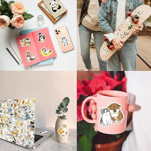 Cute Cat Stickers | 100 PCS | Vinyl Waterproof Stickers for Laptop,Guitar,Motorcycle,Bike,Skateboard,Luggage,Phone,Hydro Flask, Gift for Kids Teen Birthday Party thumbnail 7