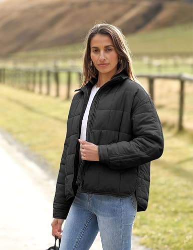 Xiaoxuemeng Womens Quilted Puffer Jacket Zip Up Lightweight Padded Coat Outwear thumbnail 9