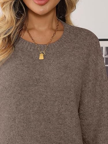 LILLUSORY Womens Oversized Tunic Sweaters Winter Cozy Tops Cute Chunky Crewneck Plus Size Pullover Long Sleeve Clothes thumbnail 5