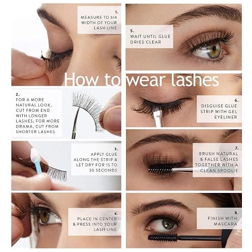 Eliace False Eyelashes Natural look Cat Eye Lashes Wispy Strips 3D Mink Lashes 13MM,15 Pairs Fake Eyelashes Faux Fluffy, Winged Fox Eyelashes, Soft Thin Band Comfortable Reusable False Lash Rosa Style thumbnail 8
