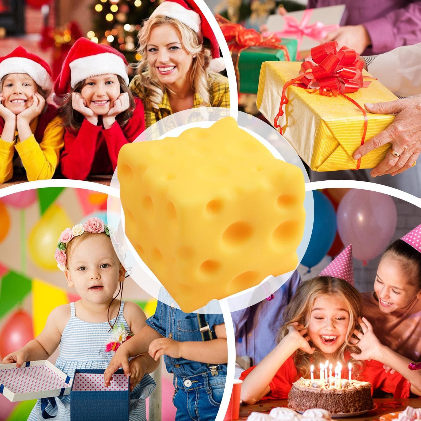Yellow Cheese Squeeze Toy, With Soft Texture, 6x6cm/7x7cm, Food Themed Cheese Cubes Squishy Toy, Rebounding Sensory, Fun And Engaging, For Kids, Adults, Stress Relief thumbnail 4