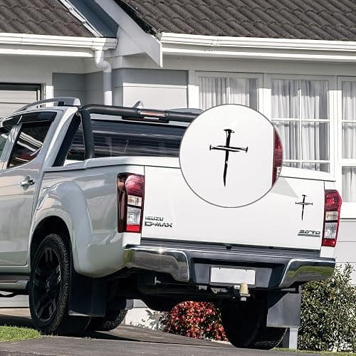 GRITKULTURE Cross of Nails Christian Vinyl Decal Sticker for Cars, Trucks, Laptops, Jesus Christ, Religious, Window Decal Sticker (Black) thumbnail 2