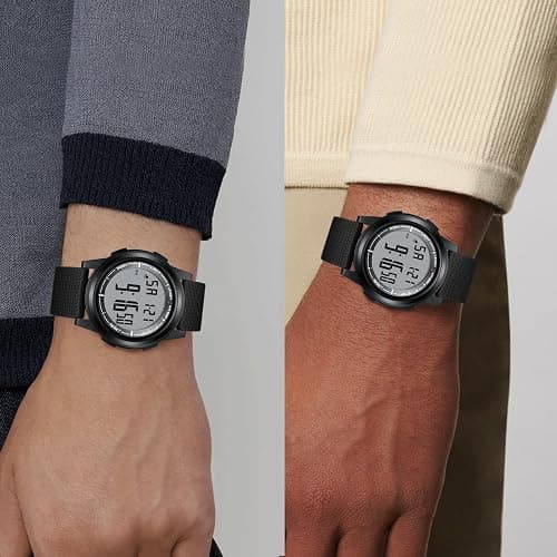 HANPOSH Mens Digital Watch Ultra Thin Minimalist Sports Waterproof Outdoor LED Screen Large Face Wrist Watches for Men with Back Light Alarm Date Stopwatch thumbnail 4
