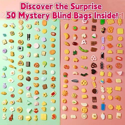 CIYOJA 50 Pack Mini Food Blind Bags for Kids - Small Dollhouse Accessories & Party Favors Set with Tiny Resin Food Toys, Perfect for Pretend Cooking Games, Miniature Kitchen Play & Collecting thumbnail 3