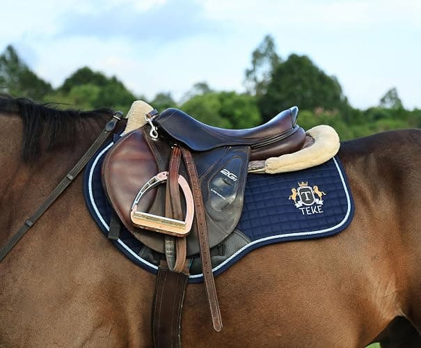 T TEKE Close Contact Saddle Pads,100% Cotton English Saddle Pads for Horses with Moisture-Wicking and Breathable Lining thumbnail 3