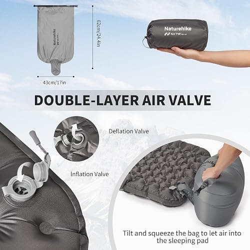 Naturehike 20oz Ultralight Sleeping Pad with Sidewalls, Insulated Inflatable Sleeping Pad 6.5R, Lightweight Sleeping Mat for Camping, Hiking, Backpacking, 10cm Thickened thumbnail 6