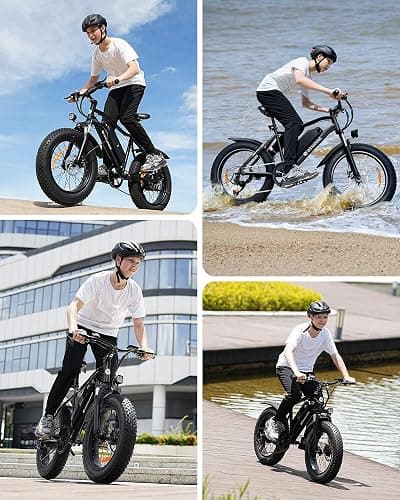 isinwheel M10 Pro Electric Bike, 1000W Peak Motor, 22 MPH 20"x4" Fat Tire Ebike, USB Phone Charging Port, 10.4Ah Removable Battery, 7-Speed Electric Dirt Bike for Adults, Teens & Women thumbnail 9