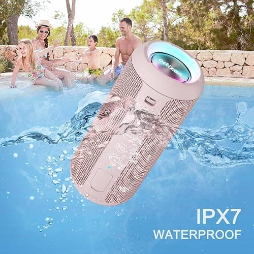 Ortizan Portable Bluetooth Speakers, IPX7 Waterproof Wireless Speaker with 24W Loud Stereo Sound, Deep Bass, Bluetooth 5.3, RGB Lights, Dual Pairing, 30H Playtime for Home, Outdoor, Party thumbnail 7