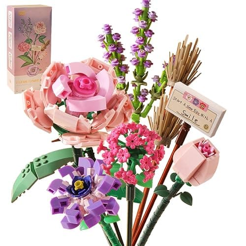 ZIYOSTAR Mini Bricks Flower Bouquet Building Sets, DIY Unique Decoration Home, 547 PCS Artificial Flowers for Ages 8-12 Years Old Girl for Gift, Adults - Image 1