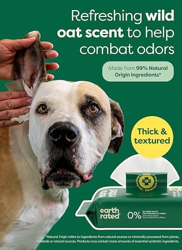 Earth Rated (A Canadian Company) Vet-Developed Pet Ear Wipes, Hypoallergenic Cleaner for Dogs & Cats Ears to Remove Dirt, Wild Oat Scent, 70 Count thumbnail 5