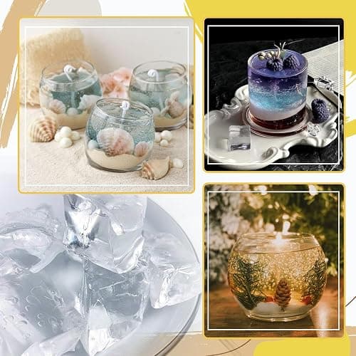 DIY Jelly Wax Candle Making Kit with Jars - Complete Transparent Gel Candle Maker Kit, Ocean Theme Gel Kit & Floral Jelly Wax Set, Includes Dried Flowers, Shells & Essential Oils thumbnail 7