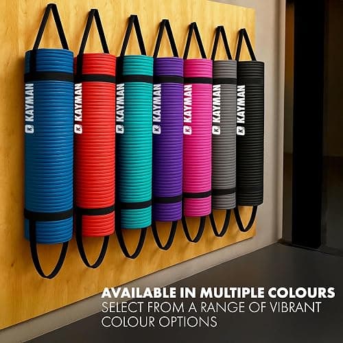 KAYMAN Yoga Mat – Multi-Purpose Extra Thick Foam Exercise Mats – Ideal Floor Mat for Pilates, Stretching, Resistance Workout & Therapy – Home & Gym Equipment Accessory for Men Women Kids –183 x 60cm thumbnail 9