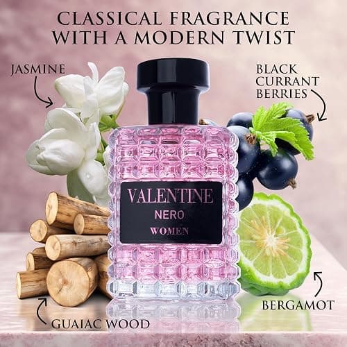 URBAN COLLECTION Valentine for Women Eau De Parfum - Amber Floral Jasmine, Bourbon Vanilla & Woods Oriental-Floral Fragrance with a Modern Twist Elegant 100ml Bottle Packed in Paper Box thumbnail 2