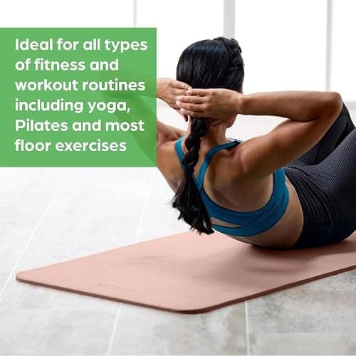 Gaiam Essentials 2/5" Thick (10mm) Yoga & Pilates, Fitness & Exercise Mat with Easy-Cinch Carrier Strap Cushion Support For Fitness and Gym Workouts thumbnail 5