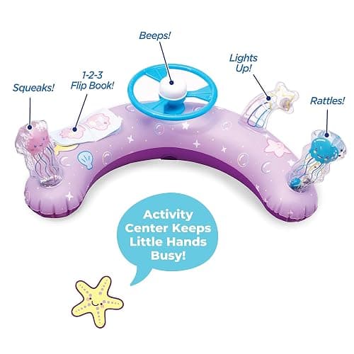 SwimSchool Infant Baby Pool Floats, Free Swimming, Super Buoyant – Ages 6-24 Months – Multiple Colors/Styles – Adjustable Canopies and Seats, Splash & Play Baby Floaties - Pink Baby Float w/5 Toy Console thumbnail 4