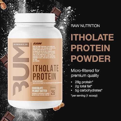 RAW Whey Isolate Protein Powder, Chocolate Peanut Butter (CBUM Itholate) - 100% Grass-Fed Sports Nutrition Powder for Muscle Growth & Recovery - Low-Fat, Low Carb, Naturally Flavored - 25 Servings thumbnail 3