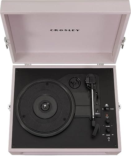Crosley CR8017B-AM Voyager Vintage Portable Vinyl Record Player Turntable with Bluetooth in/Out and Built-in Speakers, Amethyst thumbnail 9