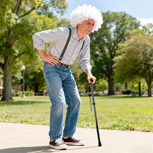 2 Pcs 100 Days Cane, 33 in Costume Walking Cane, Black Adjustable Walking Stick, Funny Old Age Costume Accessories, Halloween Cosplay Cane Prop for Dress Up Retirement Party Adults Gift thumbnail 6