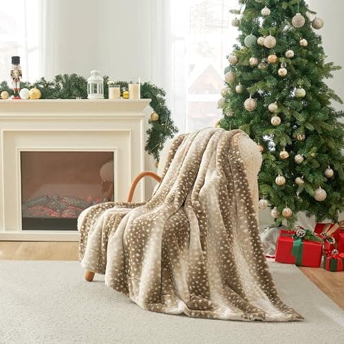 Cozy Bliss Luxury Faux Fur Throw Blanket Animal Striped Print, Non Shedding Double Sided Sherpa Blankets Super Soft Fluffy Thick Warm Throws Home Decor for Couch Bed Sofa Women (Brown, 60x80 Inches) - Image 1