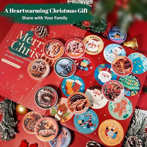 STRN Wax Melts, Christmas Advent Calendars Wax MeltCups, 12 Scented Natural Soy Wax, Long-Lasting Scent Wax Cubes for Wax Warmers, Home, Yoga, Christmas Gift Box, 1.06OZ * 12 Cups thumbnail 6
