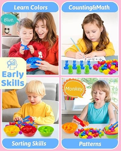 Oomloid Counting Animals Montessori Toys for 3 4 5 Years Old Boys Girls, Preschool Learning Activities Kindergarten Educational Sensory Toys Gifts for Kids Toddlers Ages 3-5, 4-8 thumbnail 4