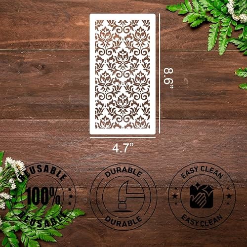 Stencils for Crafts Reusable Texture Stencils for Painting Background Stencil Drawing Templates for Wood Canvas Furniture Scrapbooking thumbnail 2