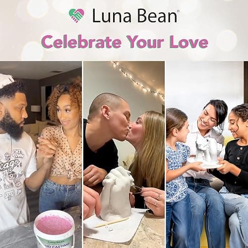 Luna Bean Hand Casting Kit – The Original Hand Mold Kit for Couples – Gifts for Him and Her - Anniversary Engagement Birthday Gifts for Women Men Mom Wife Boyfriend Girlfriend Wedding Bridal Shower thumbnail 3