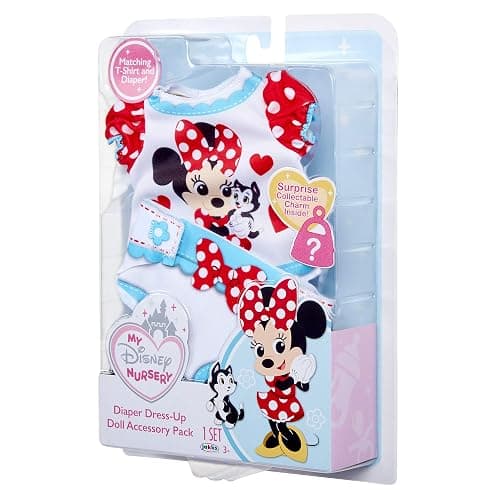 My Disney Nursery Baby Doll Clothes & Accessories, Minnie Diaper Accessory Pack Inspired by Disney's Beloved Minnie Mouse! Includes Doll T-Shirt, Doll diaper Cover, Clip With Charm thumbnail 9