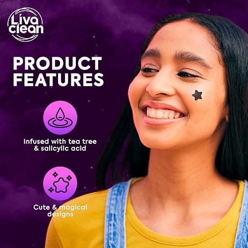 LivaClean 250CT Black Star Pimple Patches for Face - Hello kitty Pimple Patches Black w/Salicylic Acid & Tea Tree Oil - HSA/FSA Compliant Hydrocolloid Acne Patch, Cute Face Stickers, Zit Patch thumbnail 5