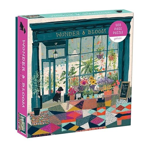Galison Wonder & Bloom Puzzle, 500 Pieces, 20”x20” – Brightly Colored Scene of a Welcoming Local Plant Shop – Challenging, Perfect for Family Fun, Multicolor thumbnail 3