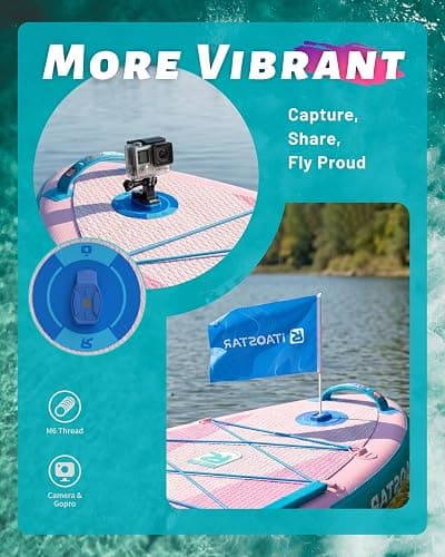 iTAOSTAR Billow 11'6"×36" Extra Wide Paddle Board with Seat, One-Stop Premium SUP Board Accessories, Tailored Fins, Stable Inflatable Stand Up Paddle Boards for Youth/Adults of All Skill Levels thumbnail 6