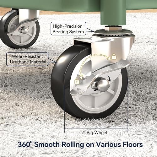 3-Tier Rolling Cart, Green thumbnail 5