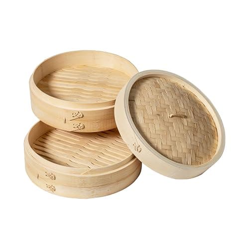 Joyce Chen 2-Tier Bamboo Steamer Baskets, 10-Inch thumbnail 4