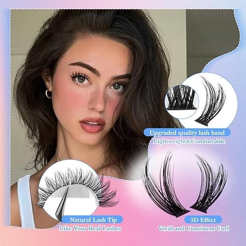 Fairy Lash Clusters Kit Wispy Eyelash Clusters DIY 8-16mm Manga Lash Clusters Eyelash Extension Kit 192pcs Individual Lashes Natural Lash Extension Kit with Lash Bond and Seal, Lash Tweezers by Wtvane - StyleG-fairy lash clusters kit thumbnail 4