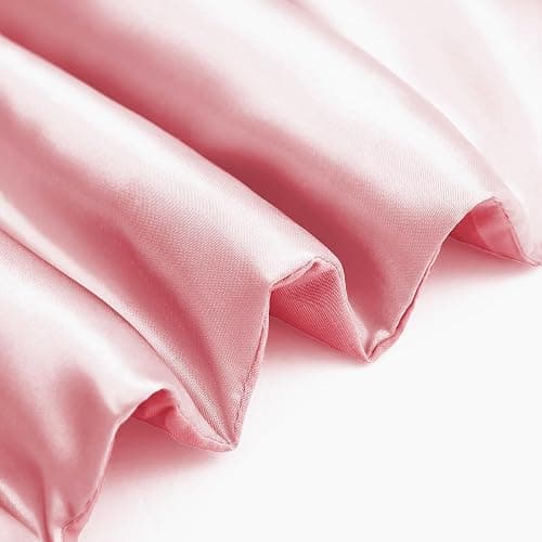 Whale Flotilla 3-Piece Reversible Silky Soft Queen Comforter Bedding Set, Luxurious Satin Comforters Full Size with 2 Satin Pillowcases, Lightweight Duvet for All Seasons, Pink thumbnail 8