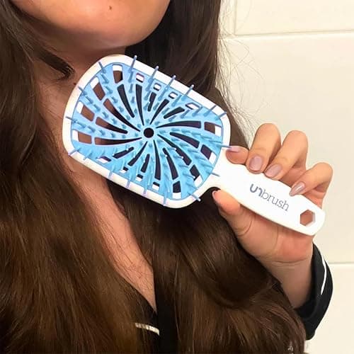 FHI Heat UNbrush Plus — Curly Hair Brush for Gentle & Effective Detangling on Wet or Dry Fragile Hair Types — Detangler Brush w/ 84 UltraFlex Bristles, Ultra-light, Vented, Anti Static Hairbrush thumbnail 4