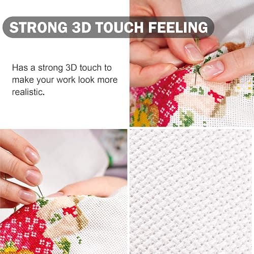 Cross Stitch Aida Fabric 18 Count, 59 by 39 Inch Large Size, Classic Reserve Cross Stitch Aida Cloth for Home DIY Embroidery Decoration thumbnail 5